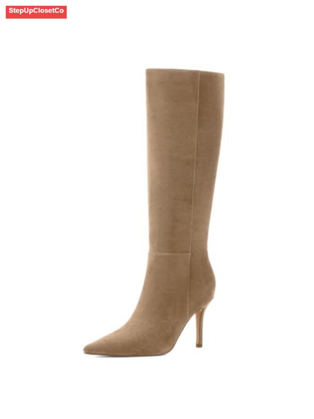 Women's Knee High Boots Stiletto Heel Pointed Toe Tall Boots Faux Suede